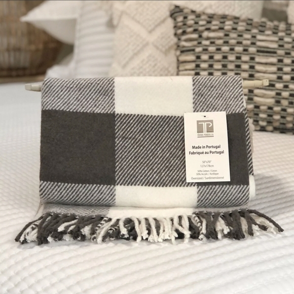 Texteis Penedo 50"x70" Bohemian Modern Fine Linen Throw Blanket Made Portugual - Picture 2 of 9